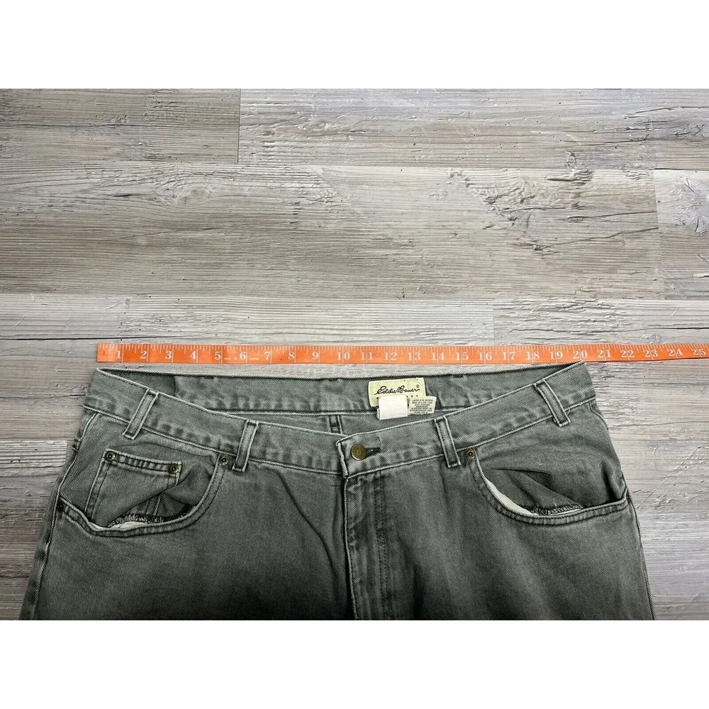 VINTAGE EDDIE‎ BAUER JEANS Mens 42x34 Relaxed Outdoor Gray Denim Workwear USA